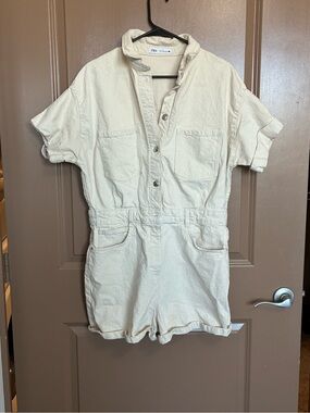 Zara Cream Romper Shorts